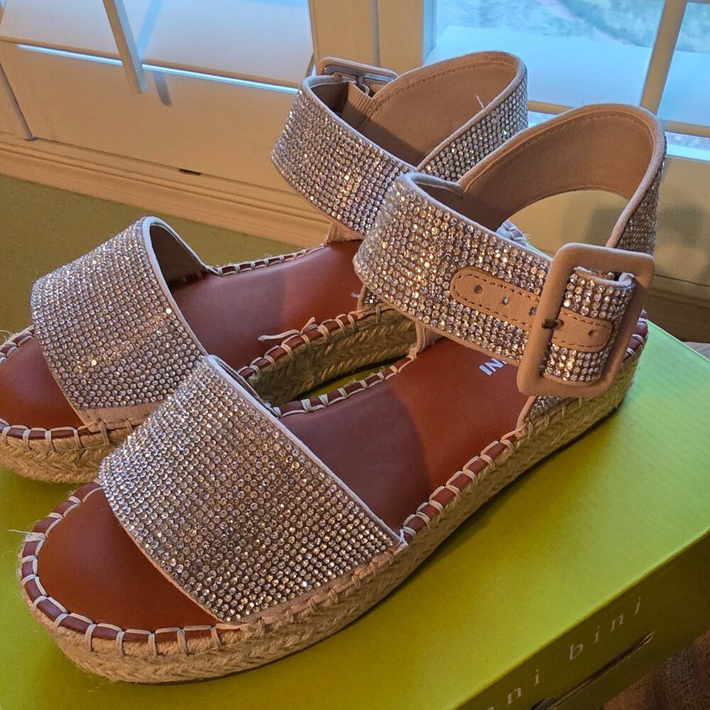 Gianni Bini Silver Rhinestone Espadrilles - Picture 3 of 9